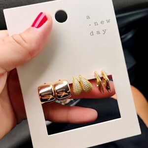 A New Day Gold Earring Set